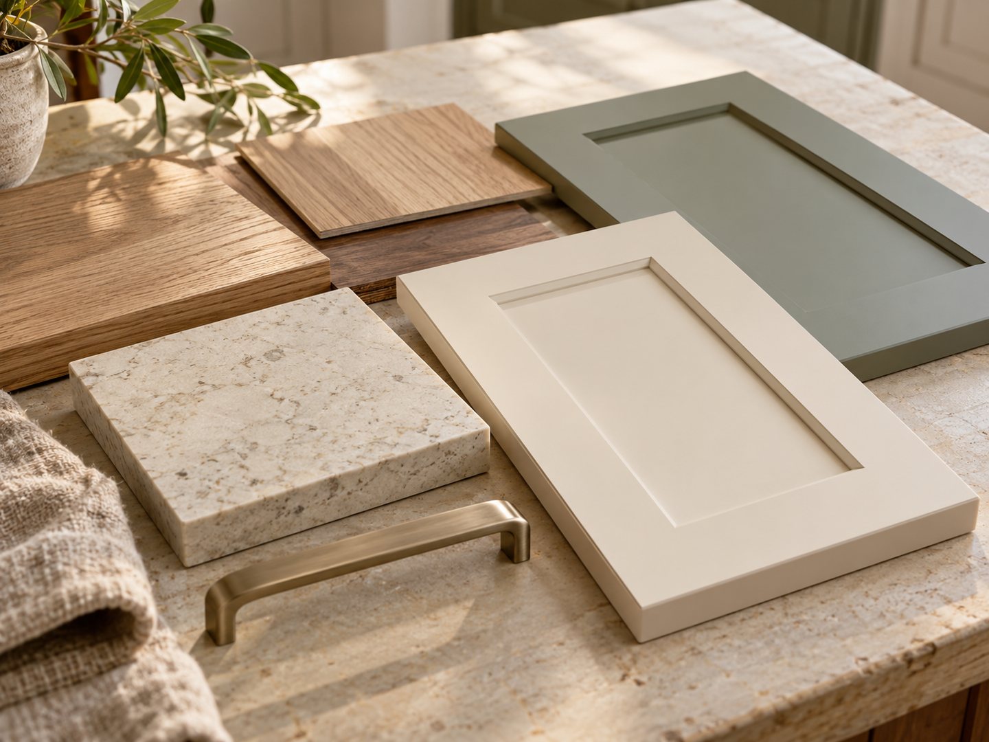 AI illustration of cabinetry material samples