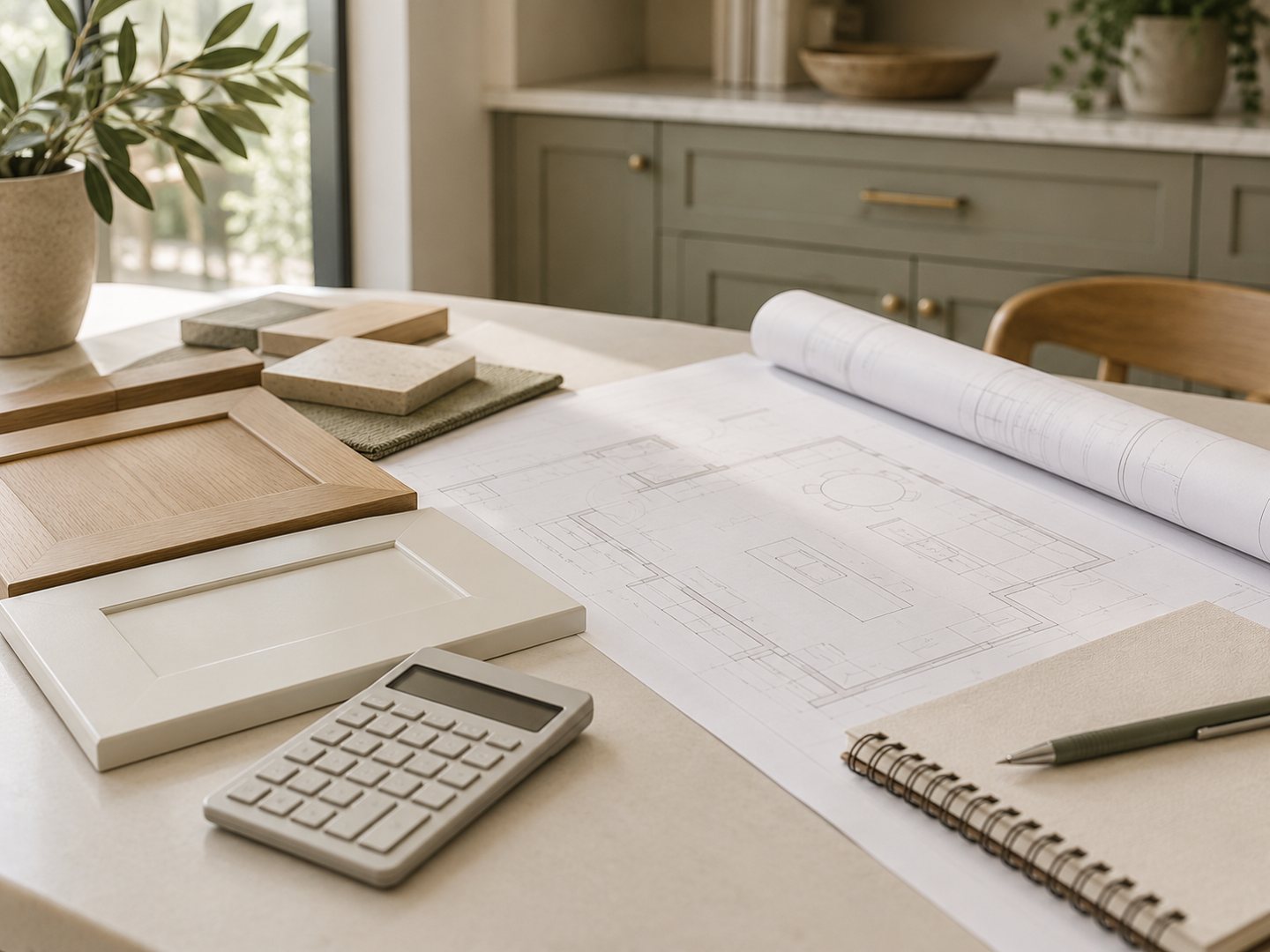 AI illustration of a design planning desk